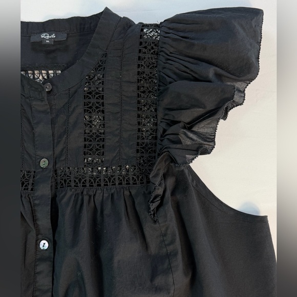 Rails Louella Lace Inset Flutter Sleeve Top Size XL EUC - Picture 4 of 10